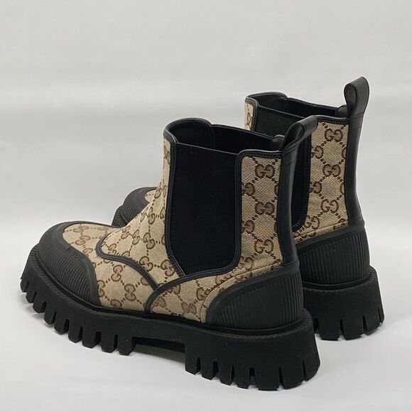 Gucci Men's Novo GG Canvas Chelsea Boots size 8/us size 9 - Picture 8 of 14